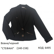 SuzieПд 140-158шерсть Піджак для дівчинки 12608 "СТЕФАНІ" чорний 140-158 4 р.