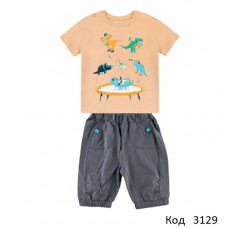 ЛяЛя Коcтюм для хлопчика (футболка+шорти)   3КЛ022 Динозаври 074-92  4 шт.