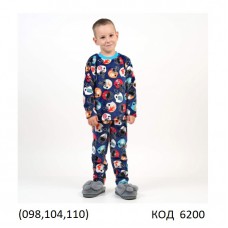 Ukr Піжама велсофт 2036  хлопчик//дівчинка 098,104,110. 3 шт.