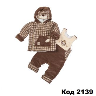 Костюм велюр/синтапон 9ТК011В(8-66) куртка+(полкуомбинезон) мальчик  74  1шт