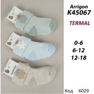 ArtiKatamino Шкарпетки махрові для хлопчика ясельні НАШИВКА K45067 мікс 0-6/12-18  12(3) шт.