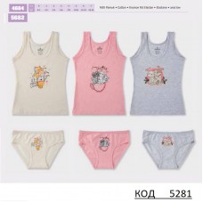 BR Набір білизни для дівчинки(майка+ТРУСИ) 4684/5682   6(3)шт.