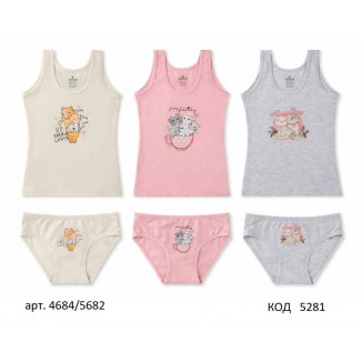 BR Набір білизни для дівчинки(майка+ТРУСИ) 4684/5682   6(3)шт.