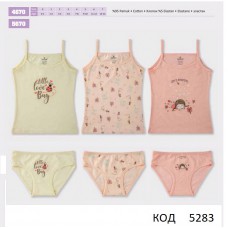 BR Набір білизни для дівчинки(майка+ТРУСИ) 4670/5670 "БОЖА КОРІВКА"      6(3) шт.