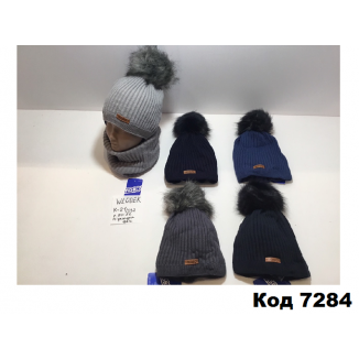 Шапка + хомут.флис..AGBO k21-832    мальч.50-52   1 шт.
