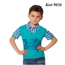 --Ukr Футболка-обманка з коміром 1411 122-146  5 шт