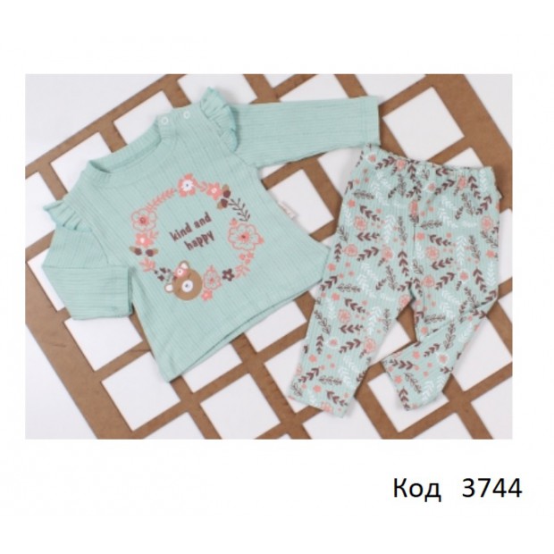 Tr Костюм для дівчинки інтерлок/рубчик PEPELİNO 5503  6,12,18,24 міс. 4 шт