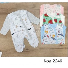 ББ Комбінезон футер (косий розріз) КОМБІ 56,62,68074, 4шт.