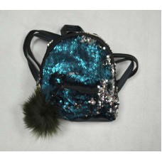 Tr Рюкзак шкірозамінник паєтки h20см,ширина20,дно9-(1відділ) паєтки Карман 1шт