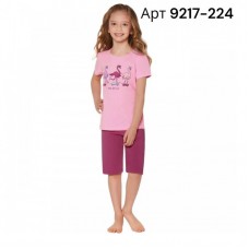 BR Костюм для дівчинки 07-10 (футболка+бриджі)  9217  KOYU PEMBE(224)темно-рожевий  1шт.