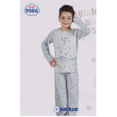 BR Піжама для хлопчика 07-10 стрейч/бавовна  9086    GRI MELANJ(220)сірий   1шт.