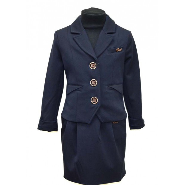 ,,Suzie116-134шерстьКОСТЮМ Піджак "Габбі"(5422)+Спідниця синій116-140 4(5) шт