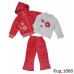 Ch Костюм велюр для дівчинки 3-х предметний 11186 1-3 роки   3шт.