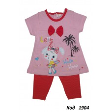 Tr Коcтюм для дівчинки (футболка+бриджі) MiniMiko 5345   74 -86. 3 шт.