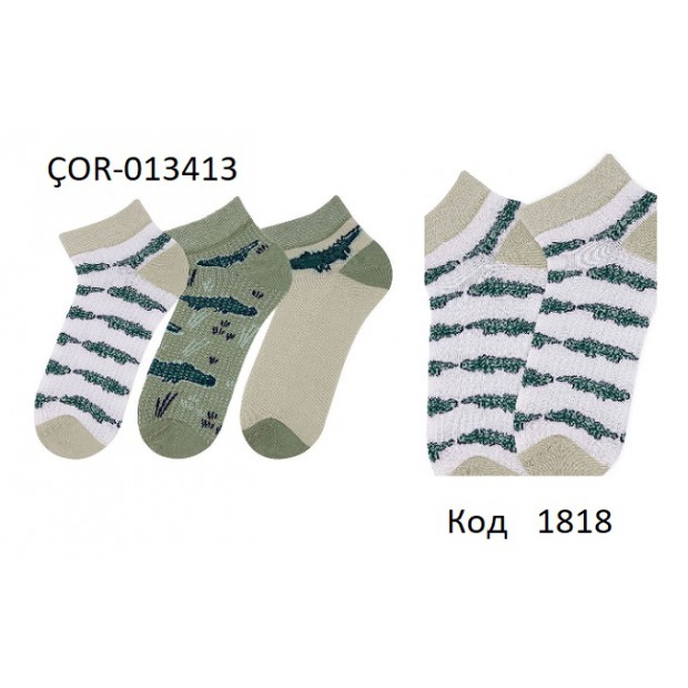 Bross Шкарпетки бавовняні для хлопчика короткі СІТКА Малюнок ÇOR-013413 МІКС  12(3)шт.