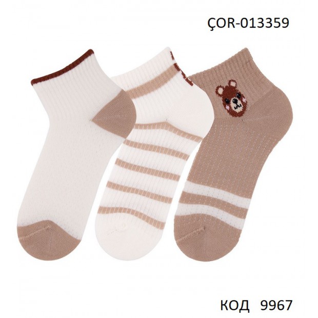 Bross Шкарпетки бавовняні для хлопчика короткі СІТКА Малюнок ÇOR-013359 МІКС  12(3)шт.