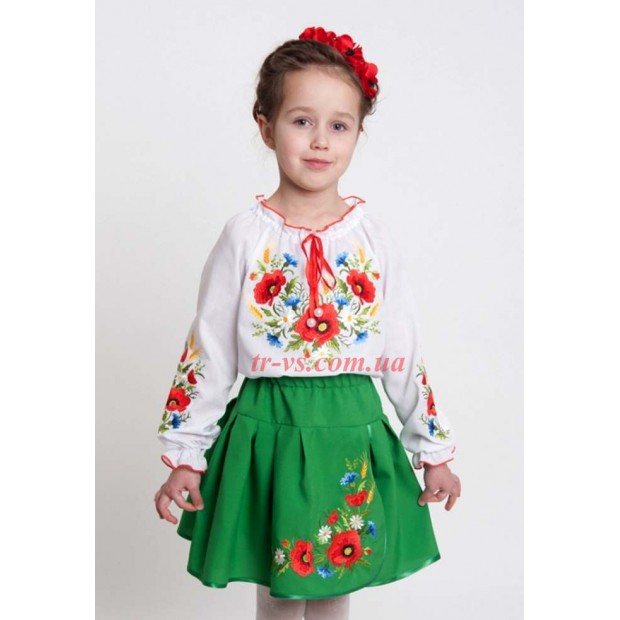 Ukr Вишиванка для дівчинки 4318 машинна вишивка 140-158 4 шт.