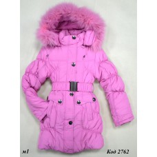 Ch Пальто зимове для дівчинки синтапон на флісі 2С-К (0152-0176)розовий 134-158  5(1) шт