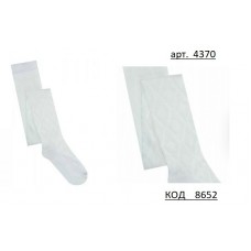 DUNA Колготки бавовняні дитячі АЖУР 4370  БІЛИЙ  5(3) шт