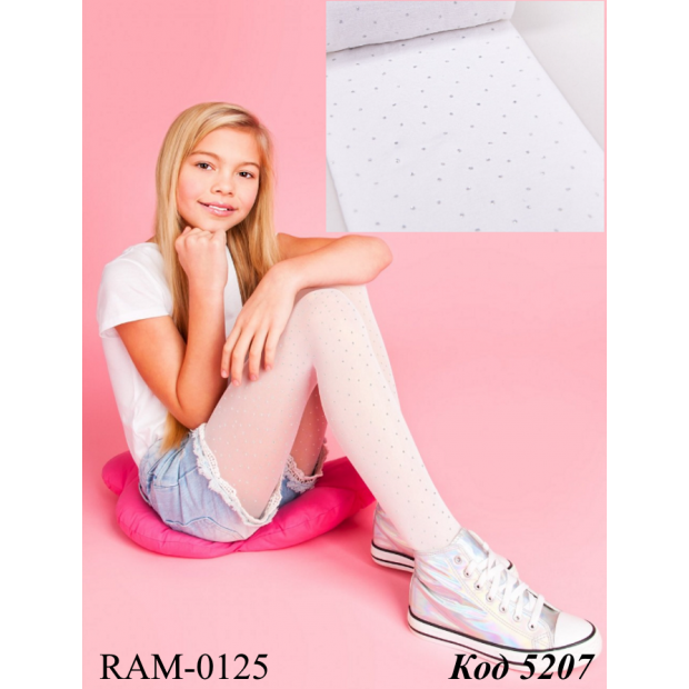 YO Колготки капронові  RAM-0125  (Крапочки) мікрофібра 40 DEN  140-146  1 шт