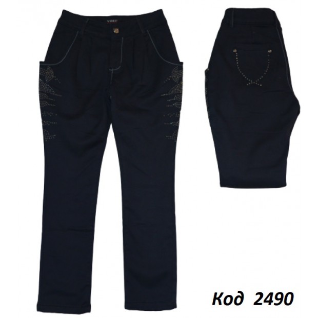 .Ch Штани для дівчинки Тканинна чорна на флісі Yuke 15725   21-25  5  шт