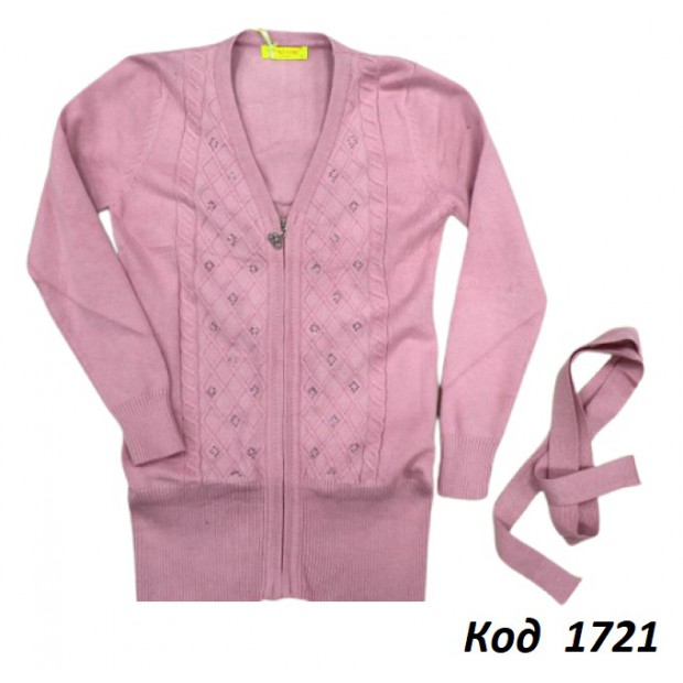 .Ch Кардиган Xiaofeihu для дівчинки 7-15    (128-152)   пудра  5 шт