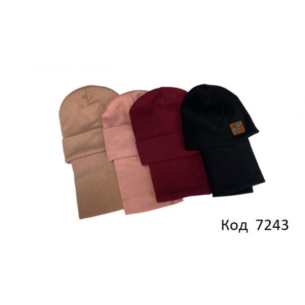 Ukr Шапка + хомут для дівчинки Ангора 54-56р. 4 шт