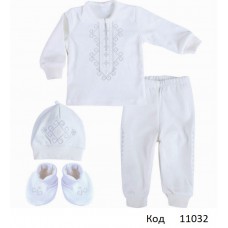 LD Комплект інтерлок ВИШИВКА сіра зігзаги  3/4предмети 68,74,   1 шт.