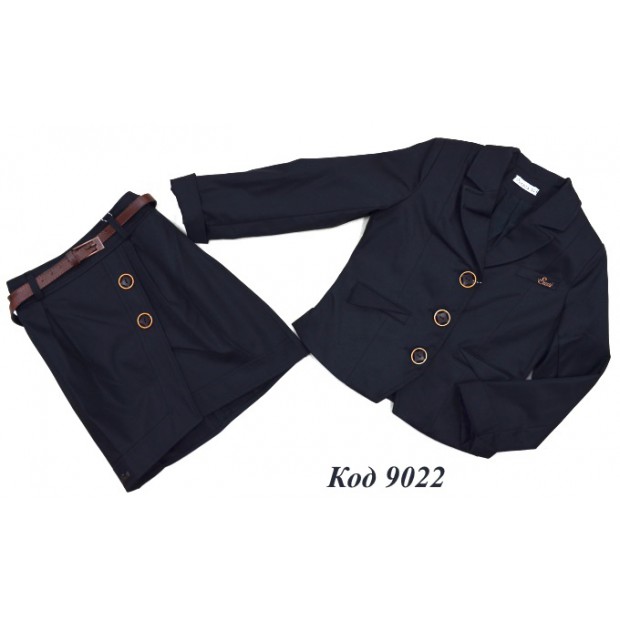 ,,Suzie122-152меморіКОСТЮМ Піджак "Габбі" (8993) + Спідниця чорний122-152 6 р.