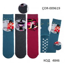 Bross Шкарпетки махрові для дівчинки ABS МАЛЮНОК ÇOR-009619  МІКС 12(3) шт.
