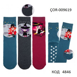 Bross Шкарпетки махрові для дівчинки ABS МАЛЮНОК ÇOR-009619  МІКС 12(3) шт.