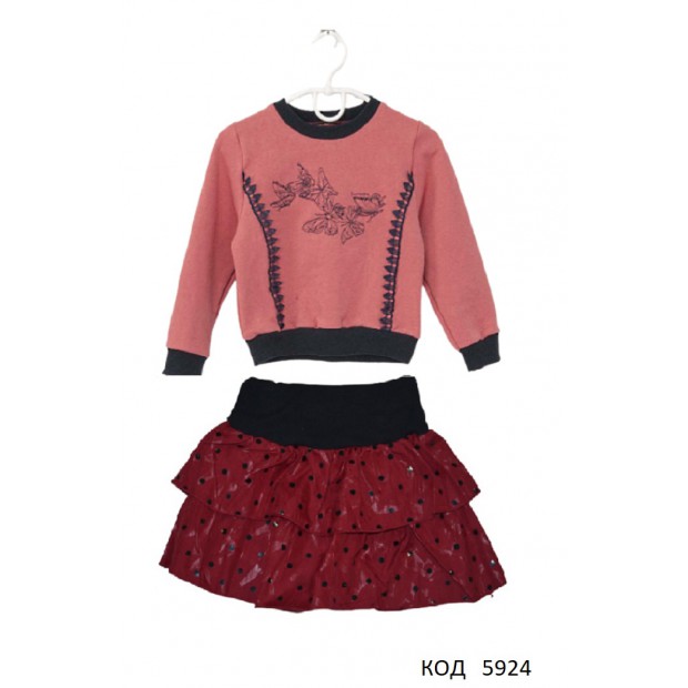 Ukr Костюм для дівчинки (реглпн+ спілниця) 86,92,92 3шт