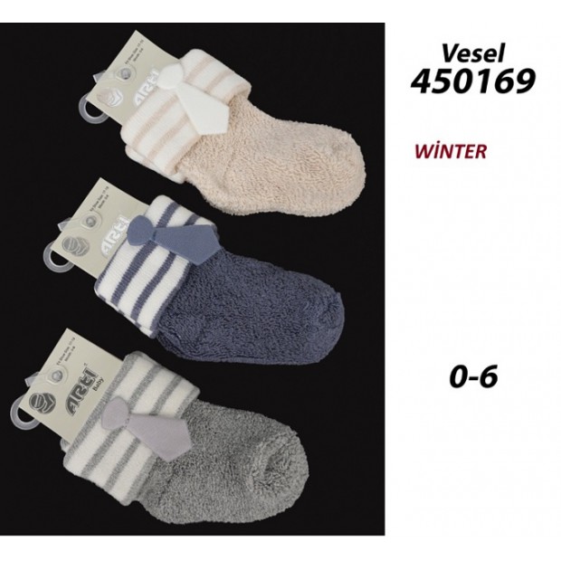 ArtiKatamino Шкарпетки махрові для хлопчика ясельні НАШИВКА 450 мікс 0-6/12-18  12(3) шт.