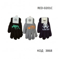YO дв.Перчатки для хлопчика в'язані подвійні(Махра) RED-0201C Шерсть5%  ABS”  18,20   6шт
