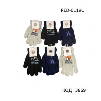 YO од.Перчатки для хлопчика в'язані  RED-0119C 5% шерстьABS  14,18 розмір 6шт