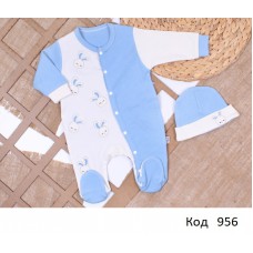 Tr Комбінезон інтерлок рубчик УНІ   GAYE 2255 1-6 міс,  2шт