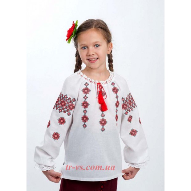 Ukr Вишиванка для дівчинки 4303 машинна вишивка 110-134 льон 5 шт.