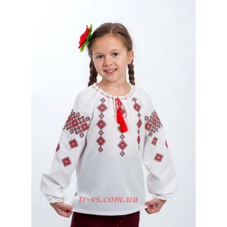 Ukr Вишиванка для дівчинки 4303 машинна вишивка 140-158 льон 4 шт.