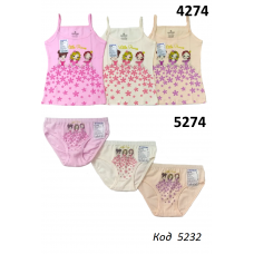 BR Набір білизни для дівчинки(майка+ТРУСИ) 4274/5274   6(3) шт.