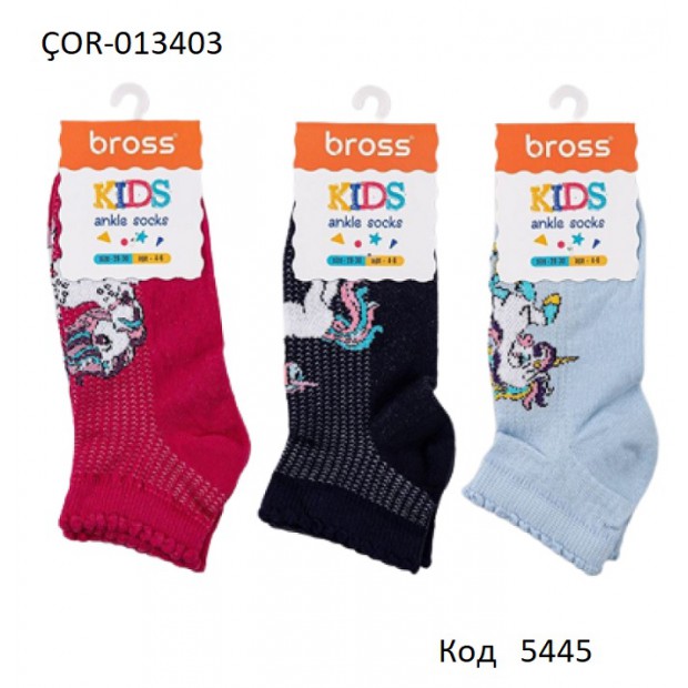 Bross Шкарпетки бавовняні для дівчинки короткі СІТКА Малюнок ÇOR-013403 МІКС  12(3)шт.