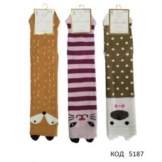 CalzeVita Підколенки бавовняні для дівчинки. 3D МІКС  12(3) шт.