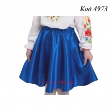 Ukr Спідниця для дівчинки атлас 0096 Синя 98-104    5(2) р.