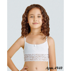 BR Топ для дівчинки 4940,01   БІЛИЙ  06,07.  12(6) шт.