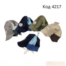 -- YO Шапка вельвет для хлопчика (на зав'язках) cda-151 Польща 42-44  5шт