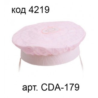 YO Шапка батист для дівчинки (на зав'язках) 40-46  10(5)шт