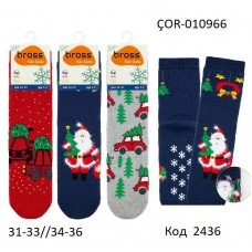 Bross Шкарпетки махрові дитячі НОВИЙ РІК ÇOR-010966  ABS  МІКС 12(3) шт.
