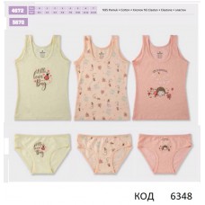 BR Набір білизни для дівчинки(майка+ТРУСИ) 4672/5670 "БОЖА КОРІВКА"     6(3) шт.