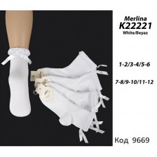 ArtiKatamino Шкарпетки бавовняні для дівчинки СВЯТКОВІ К22221 БІЛИЙ АЖУР 12(3) шт.