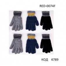 YO од.Перчатки чоловічі в'язані  RED-0074F 5% шерсть МЕЛАНЖ  розмір 24,26   6 шт