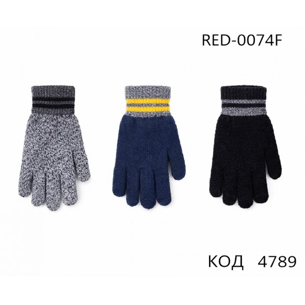 YO од.Перчатки чоловічі в'язані  RED-0074F 5% шерсть МЕЛАНЖ  розмір 24,26   6 шт